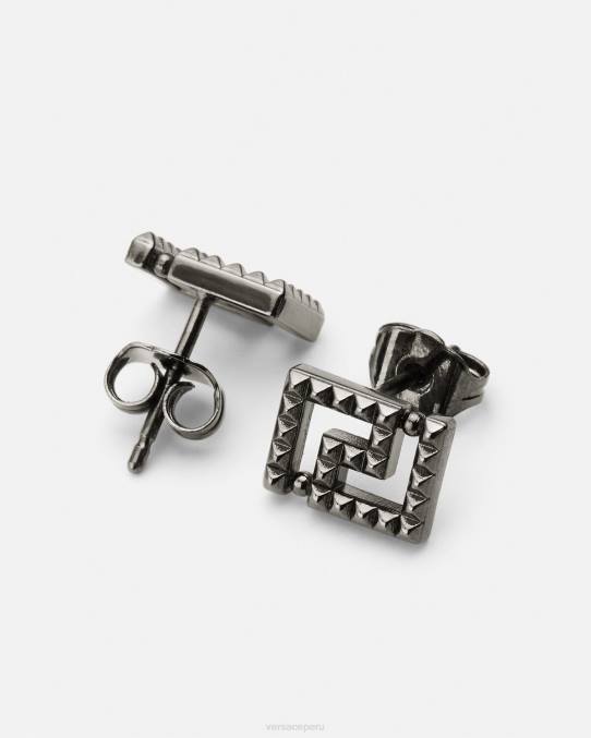 Versace accesorios mujer aretes con greca y tachuelas 6BPV765 plata