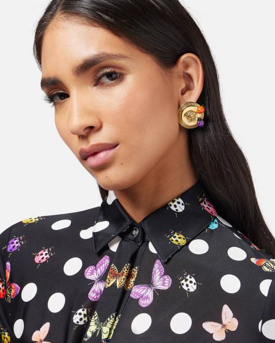 Versace accesorios mujer aretes con mariposa y medusa 6BPV717 oro