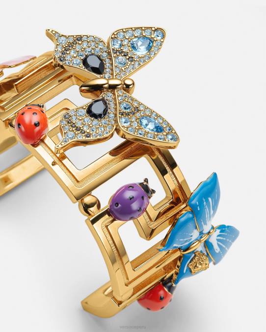 Versace accesorios mujer brazalete con mariposas de cristal 6BPV718 oro