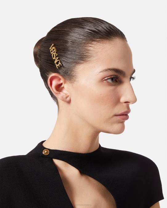 Versace accesorios mujer clip de pelo derecho con logo 6BPV848 oro