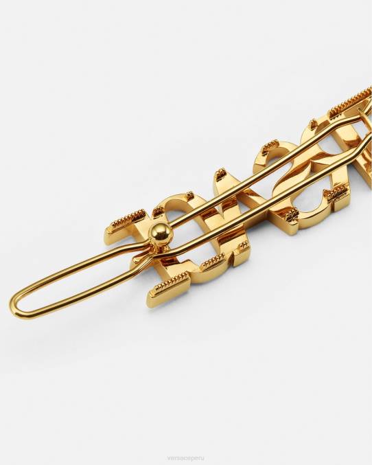 Versace accesorios mujer clip para el cabello izquierdo con logo 6BPV849 oro