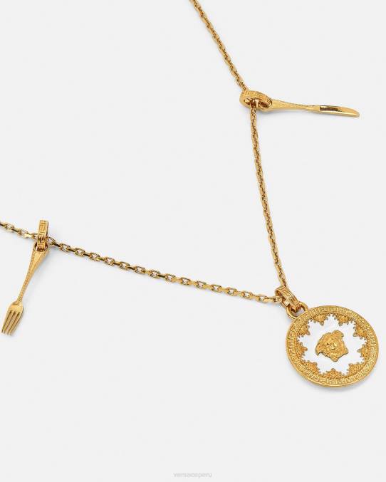 Versace accesorios mujer collar con placa de medusa 6BPV815 blanco