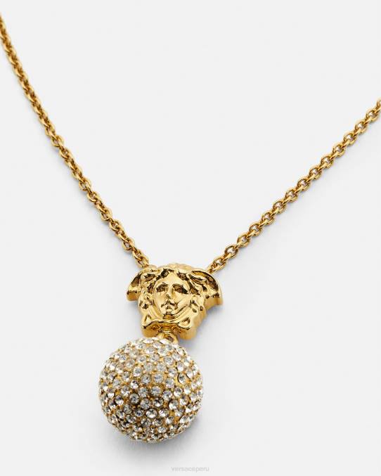 Versace accesorios mujer collar de bolas de cristal de medusa 6BPV771 oro