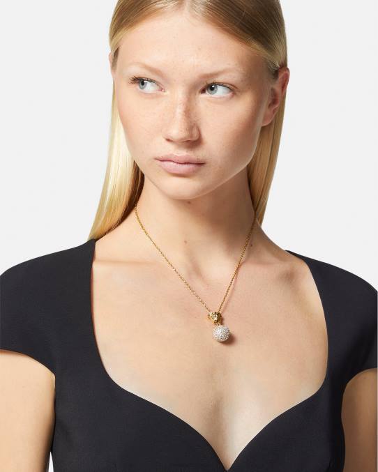 Versace accesorios mujer collar de bolas de cristal de medusa 6BPV771 oro