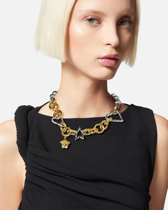 Versace accesorios mujer collar de cadena original 6BPV829 oro plateado