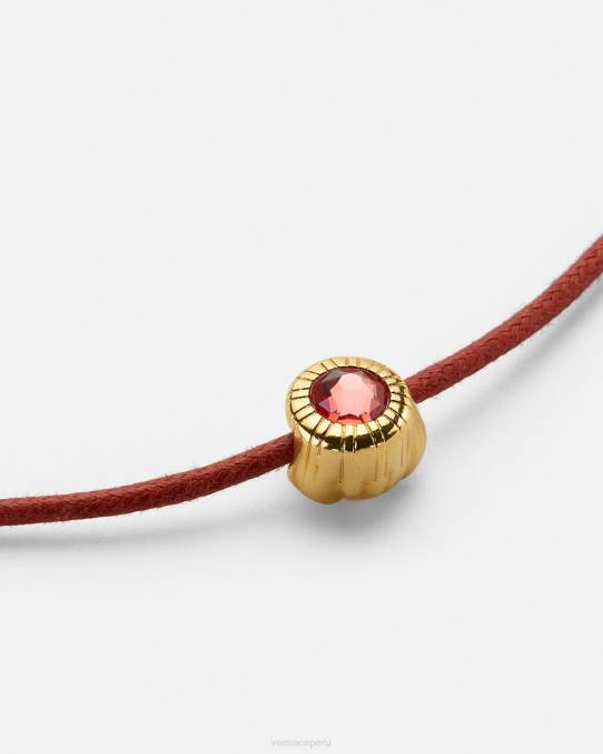 Versace accesorios mujer collar de cordón con medusa de cristal 6BPV843 oro rojo