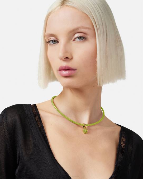 Versace accesorios mujer collar de cuero con medusa y cristales 6BPV853 cal