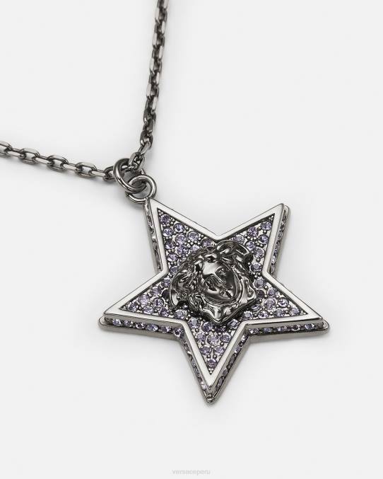 Versace accesorios mujer collar de galaxia de cristal 6BPV823 gris