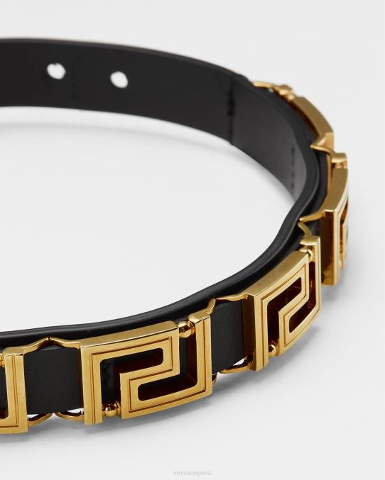 Versace accesorios mujer gargantilla de cuero con greca 6BPV746 negro