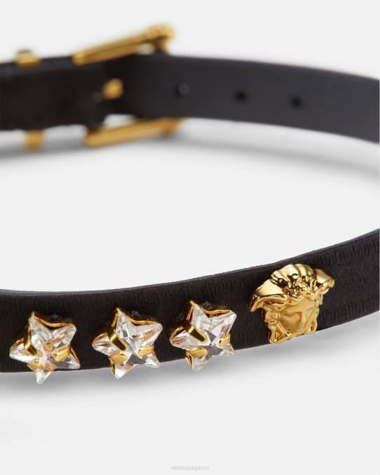 Versace accesorios mujer gargantilla de estrella de cristal satinado 6BPV826 negro