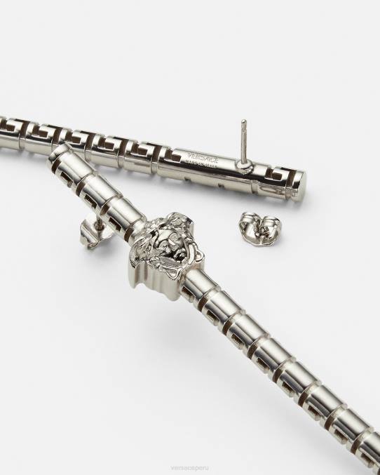 Versace accesorios mujer pendientes asimétricos con greca 6BPV834 plata