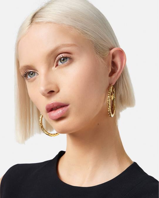 Versace accesorios mujer pendientes de aro con greca 6BPV749 oro