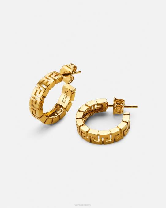 Versace accesorios mujer pendientes de aro con greca 6BPV762 oro