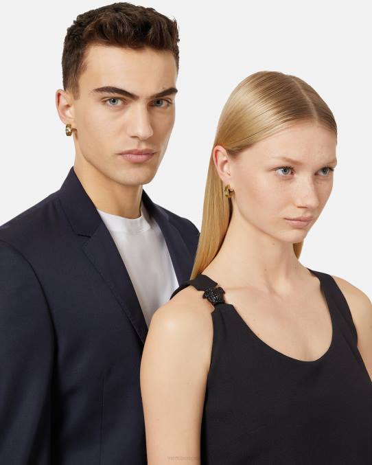 Versace accesorios mujer pendientes de aro con greca 6BPV762 oro