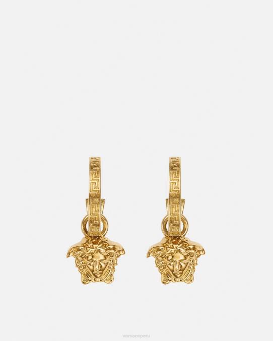 Versace accesorios mujer pendientes de aro con greca de medusa 6BPV766 oro