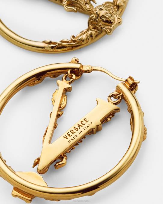 Versace accesorios mujer pendientes de aro virtus 6BPV814 oro