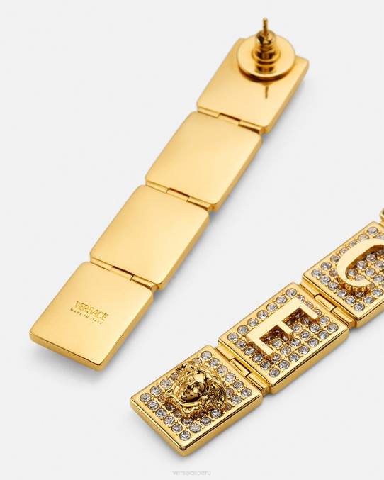 Versace accesorios mujer pendientes de azulejos de cristal 6BPV809 oro