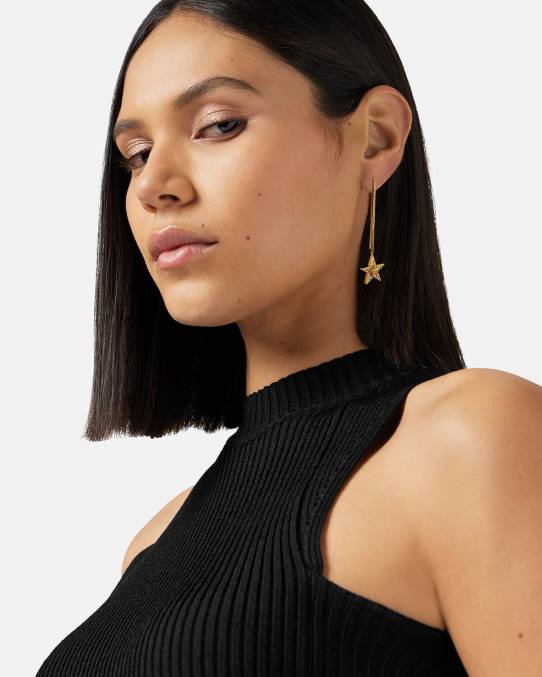 Versace accesorios mujer pendientes de galaxia de cristal 6BPV824 oro