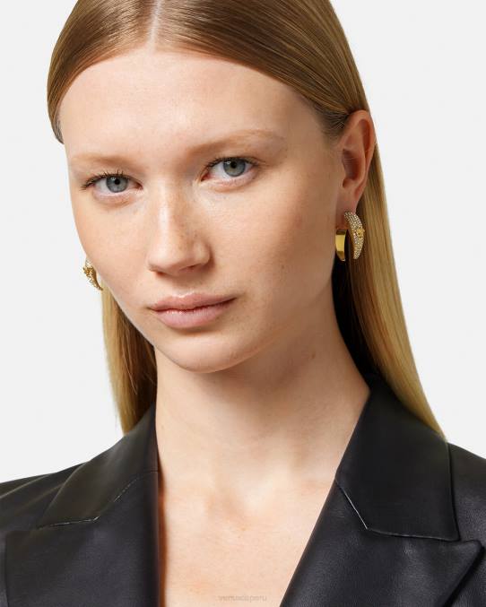Versace accesorios mujer pendientes de luna de galaxia de cristal 6BPV731 oro