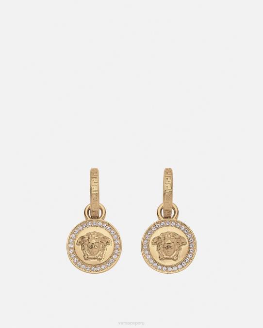 Versace accesorios mujer pendientes de medusa greca de cristal 6BPV742 oro