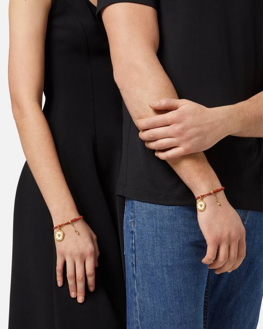 Versace accesorios mujer pulsera con cuentas y cubiertos de medusa 6BPV820 oro rojo