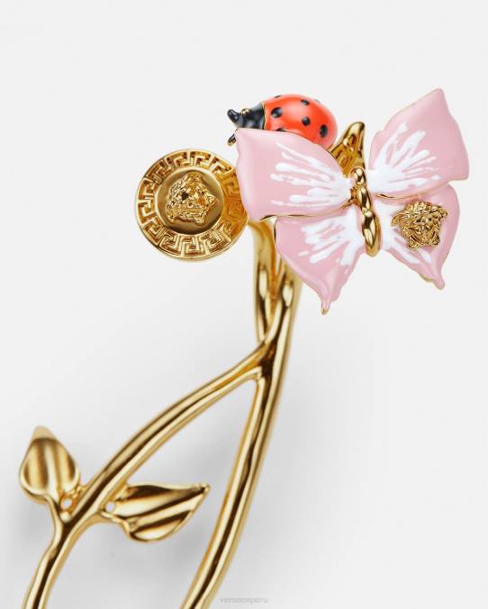 Versace accesorios mujer pulsera con forma de palma y mariposas de cristal 6BPV715 oro