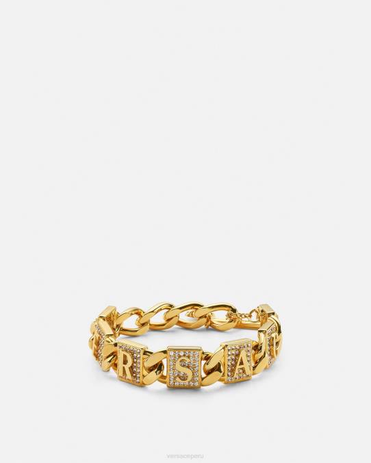 Versace accesorios mujer pulsera de azulejos de cristal 6BPV811 oro