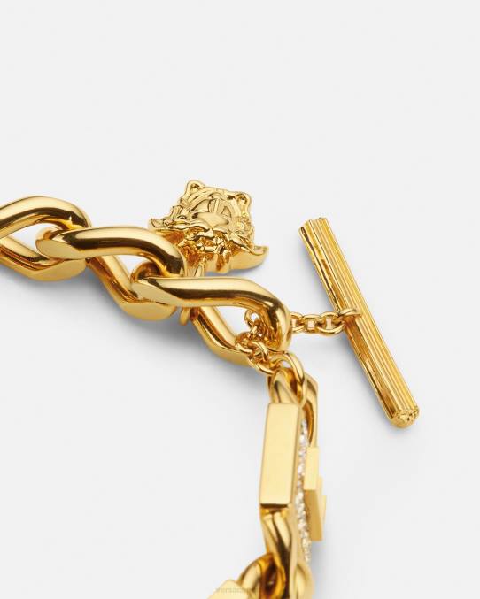Versace accesorios mujer pulsera de azulejos de cristal 6BPV811 oro