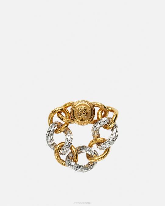 Versace accesorios mujer pulsera de cadena de cristal 6BPV740 oro