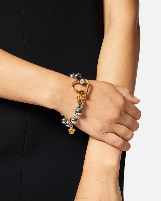 Versace accesorios mujer pulsera de cadena original 6BPV831 oro plateado