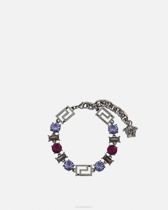 Versace accesorios mujer pulsera de greca de cristal 6BPV838 gris