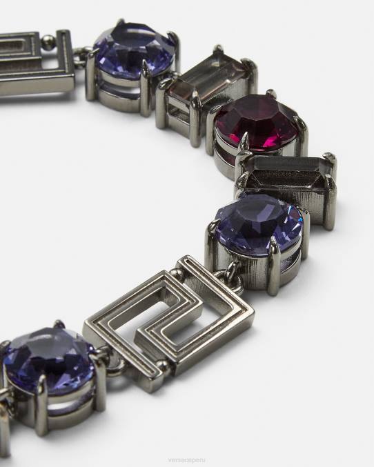 Versace accesorios mujer pulsera de greca de cristal 6BPV838 gris
