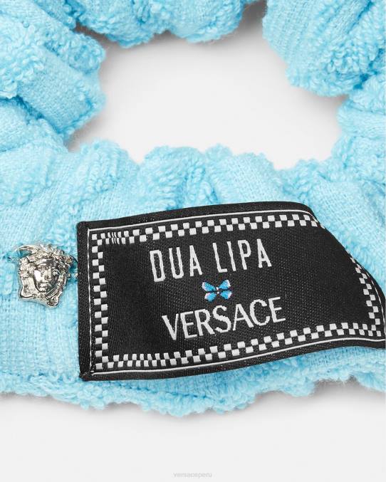 Versace accesorios mujer coletero de toalla por toda la prenda 6BPV867 azul claro