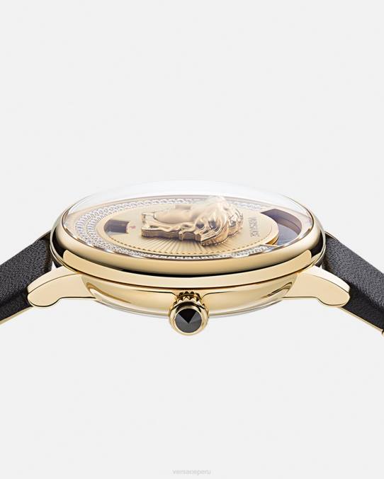 Versace accesorios mujer reloj con icono de medusa y diamantes 6BPV963 oro negro