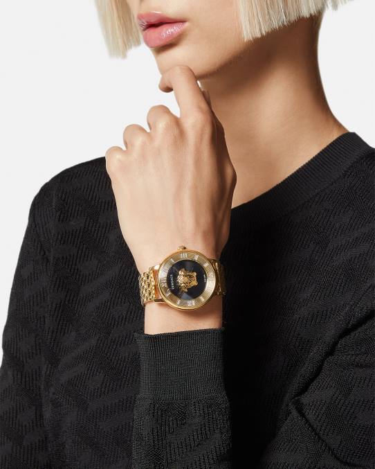Versace accesorios mujer reloj la medusa con diamantes 6BPV962 oro negro
