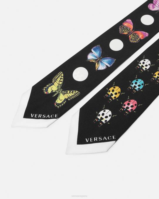 Versace accesorios mujer Corbata tipo pañuelo de seda con mariposas. 6BPV863 imprimir