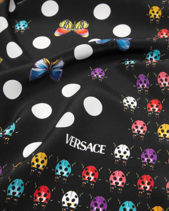 Versace accesorios mujer chal de seda mariposas 6BPV864 imprimir