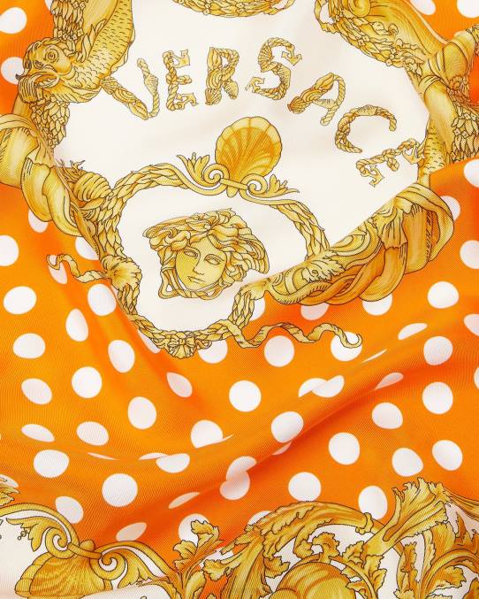Versace accesorios mujer fular de seda grande barroco conchas 6BPV899 imprimir