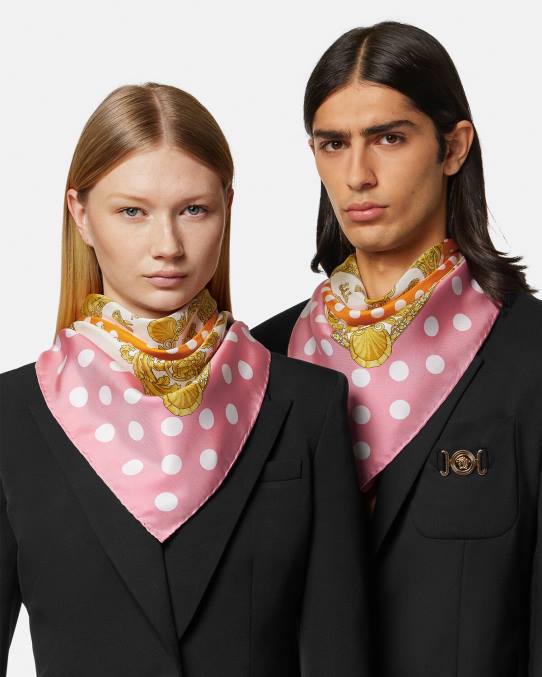 Versace accesorios mujer fular de seda grande barroco conchas 6BPV899 imprimir