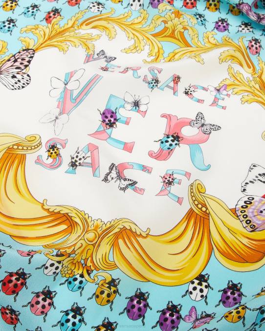 Versace accesorios mujer pañuelo de seda mariposas 6BPV895 imprimir