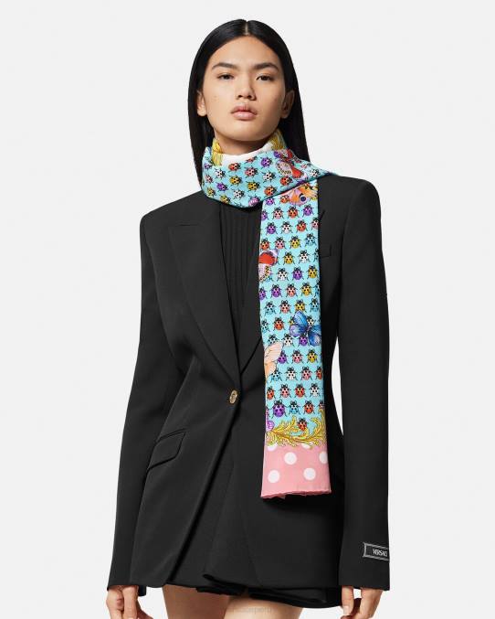 Versace accesorios mujer pañuelo de seda mariposas 6BPV895 imprimir