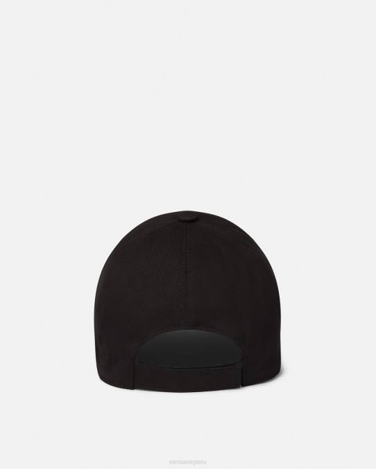 Versace accesorios mujer gorra con logo bordado 6BPV878 negro