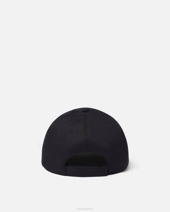 Versace accesorios mujer gorra con logo bordado 6BPV879 negro