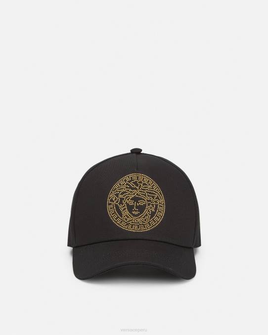 Versace accesorios mujer gorra de béisbol con tachuelas y Medusa 6BPV881 negro