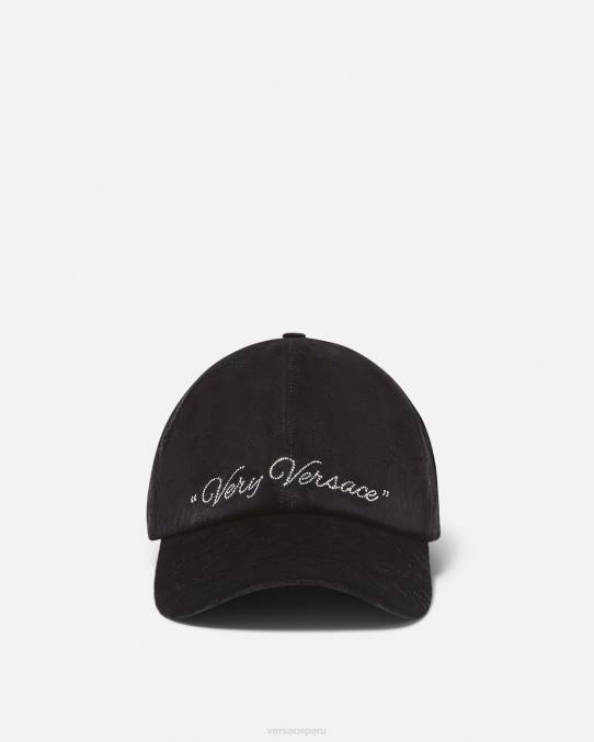 Versace accesorios mujer gorra de béisbol de terciopelo 6BPV911 negro