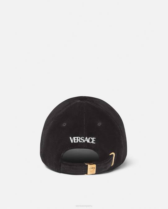 Versace accesorios mujer gorra de béisbol de terciopelo 6BPV911 negro