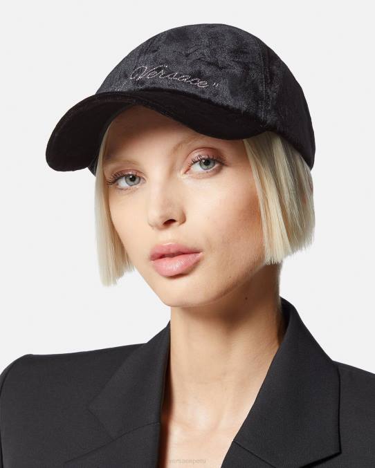 Versace accesorios mujer gorra de béisbol de terciopelo 6BPV911 negro