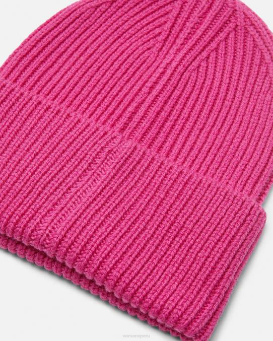 Versace accesorios mujer gorro de canalé con greca 6BPV877 fucsia
