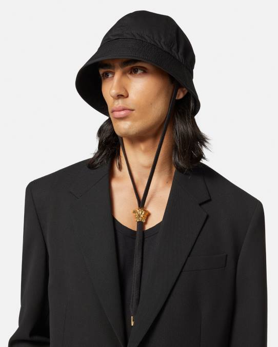 Versace accesorios mujer sombrero de pescador con medusa 6BPV1700 negro