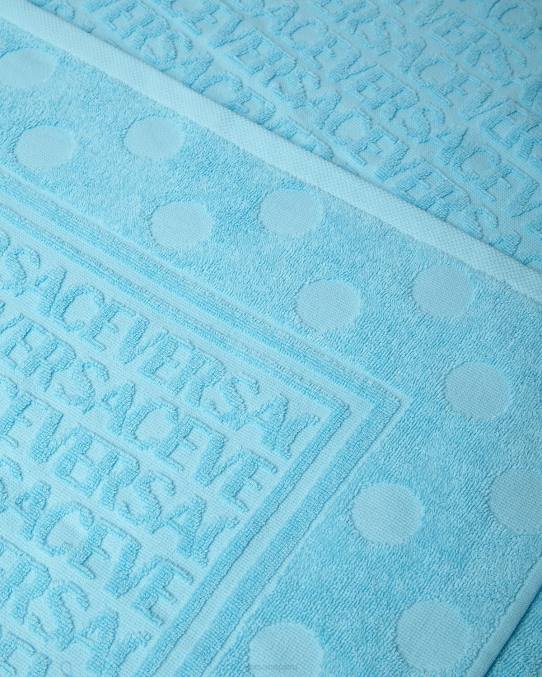 Versace ropa interior y ropa de playa mujer toalla de baño con lunares en toda la prenda 6BPV1197 azul claro